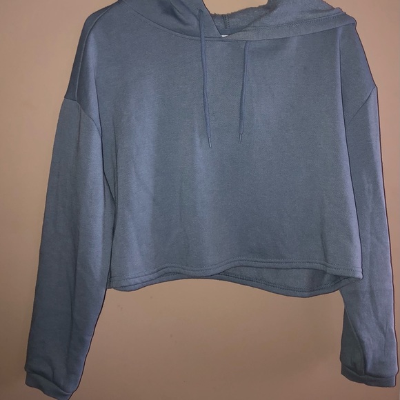Blue cropped hoodie - Picture 1 of 2